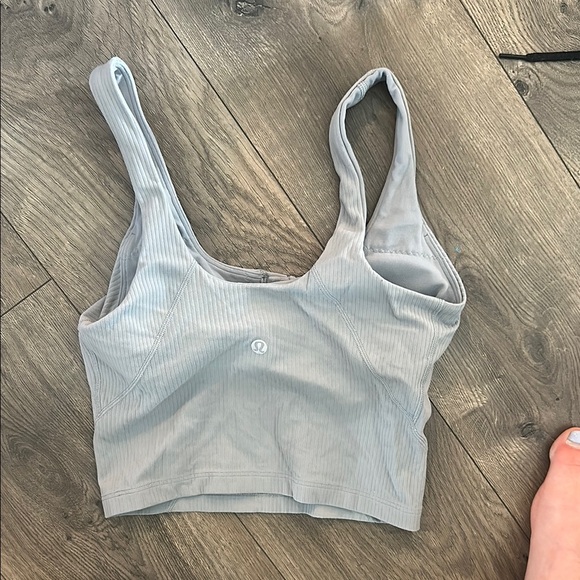 Light Blue Ribbed Crop Top - Picture 2 of 2